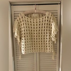 Eleven Six Crochet Ivory Top